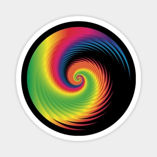 multicolored spiral in black Magnet